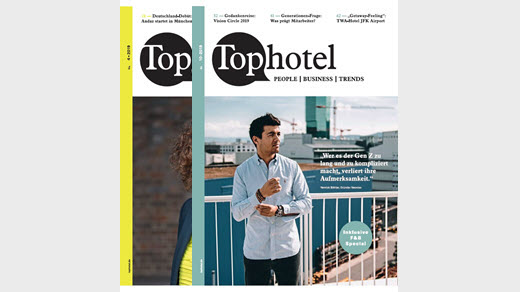 Fotocollage mit zwei Titelbildern der Fachzeitschrift Tophotel